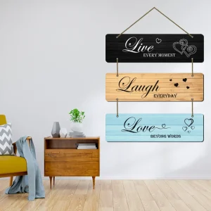 DECORIQUE Wooden Wall Hanging Welcome Sign Decorative Quote Board For Home, Door, Entrance, Hall & Office - Rustic Wall Art & Housewarming Gift Item,25 Cm