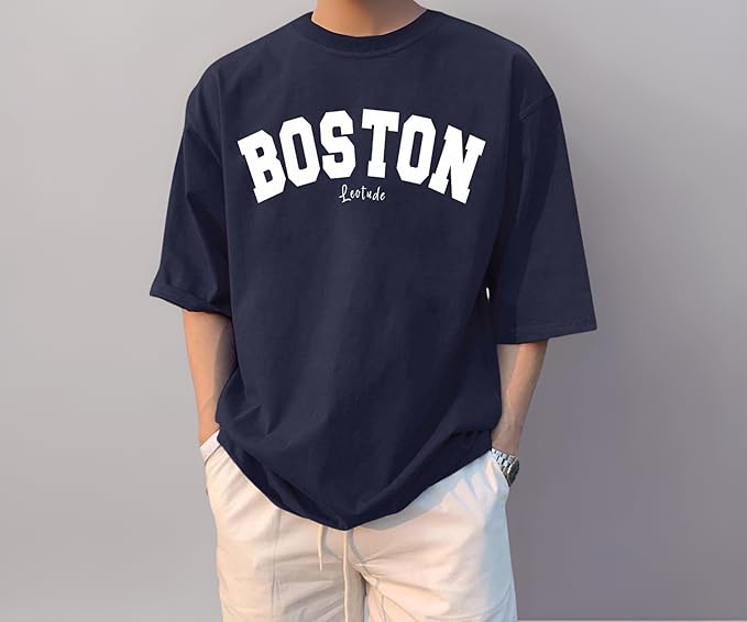 LEOTUDE Men's Half Sleeve Round Neck Cottonblend Graphic Print Oversized Tshirt for Man - Image 3